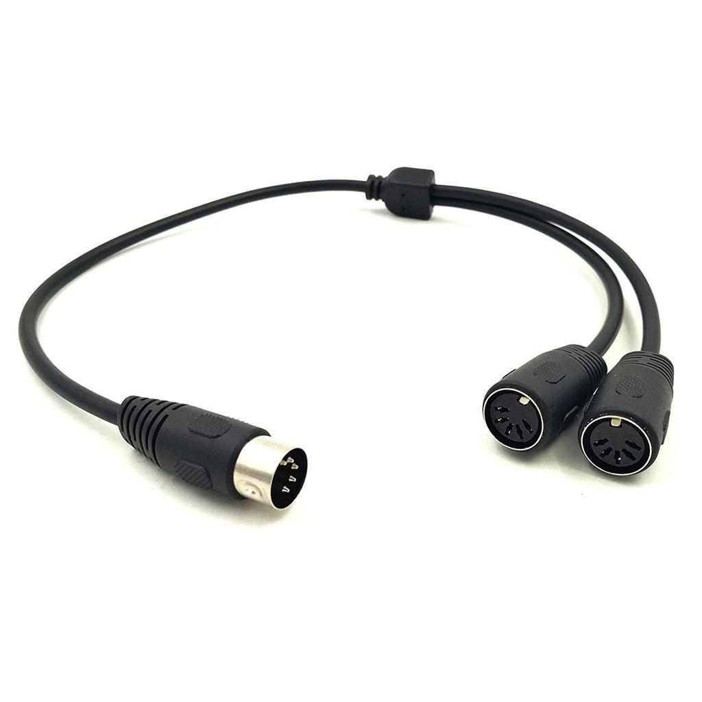 Audio Splitter Cable 5 Pin DIN Male to Dual Female High Transmission Audio Splitter Cable for Synthesizer Organ Electric Piano Midi Guitar