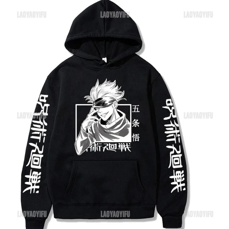 Japan Anime Jujutsu Kaisen Herre Dame Hettegensere Satoru Gojo Løs Genser Unisex Høst Varm Casual Streetwear