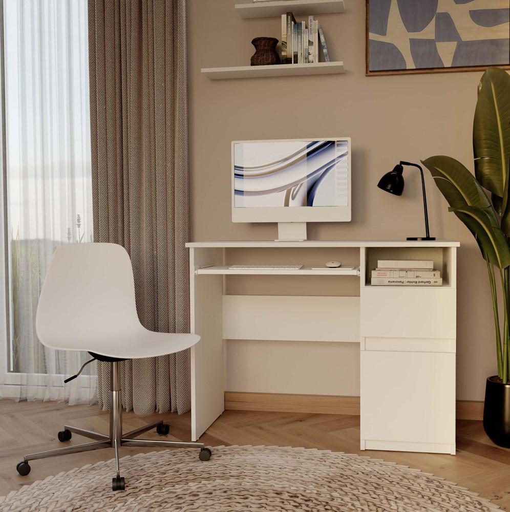 Porto Computer Desk Right White Drawer Cabinet Shelf For Home Office