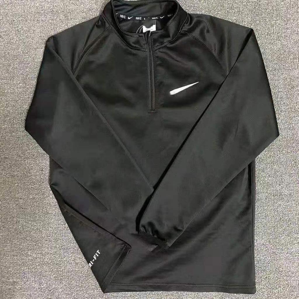 Top de Antrenament Rezistent la Vânt, cu Mânecă Lungă, cu Uscare Rapidă, pentru Bărbați și Femei, pentru Toamnă/Iarnă - Cu Fermoar pe Jumătate, Echipament pentru Alergare și Fitness