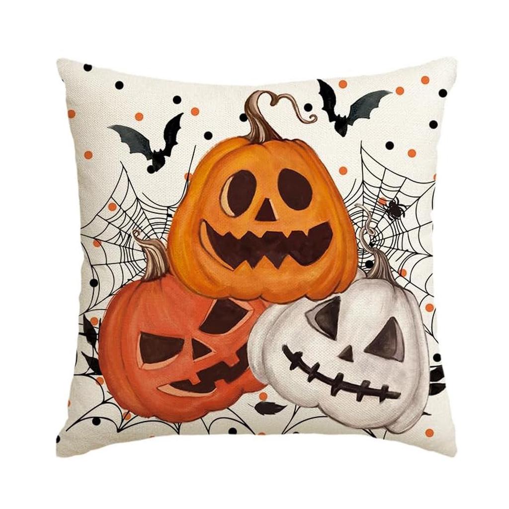 1 Stück Halloween Kissenbezug Kürbis Geist Muster Kissenbezug Geeignet für Wohnzimmer Schlafzimmer Halloween Party Dekoration Geschenke