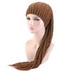 Trendy Women'S Handmade Crochet Winter Hat Braided Tassels Hip-Hop Elastic Warm Beanie Ear Protection Hats Halloween Funny Caps