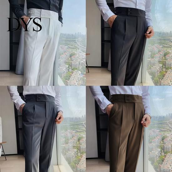 Elegante Formelle Hosen Herren Anzug Business Stil Gerade Beine Schmal Geschnitten Einfarbige Weiche Hohe Taille Vintage Taschen Atmungsaktiv Bürohosen Reißverschluss