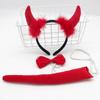 Devil Costume Kits Halloween Party Prop Devil Ears Headband Bow Tie Tail Set Cosplays Performances Prop for Women Kids