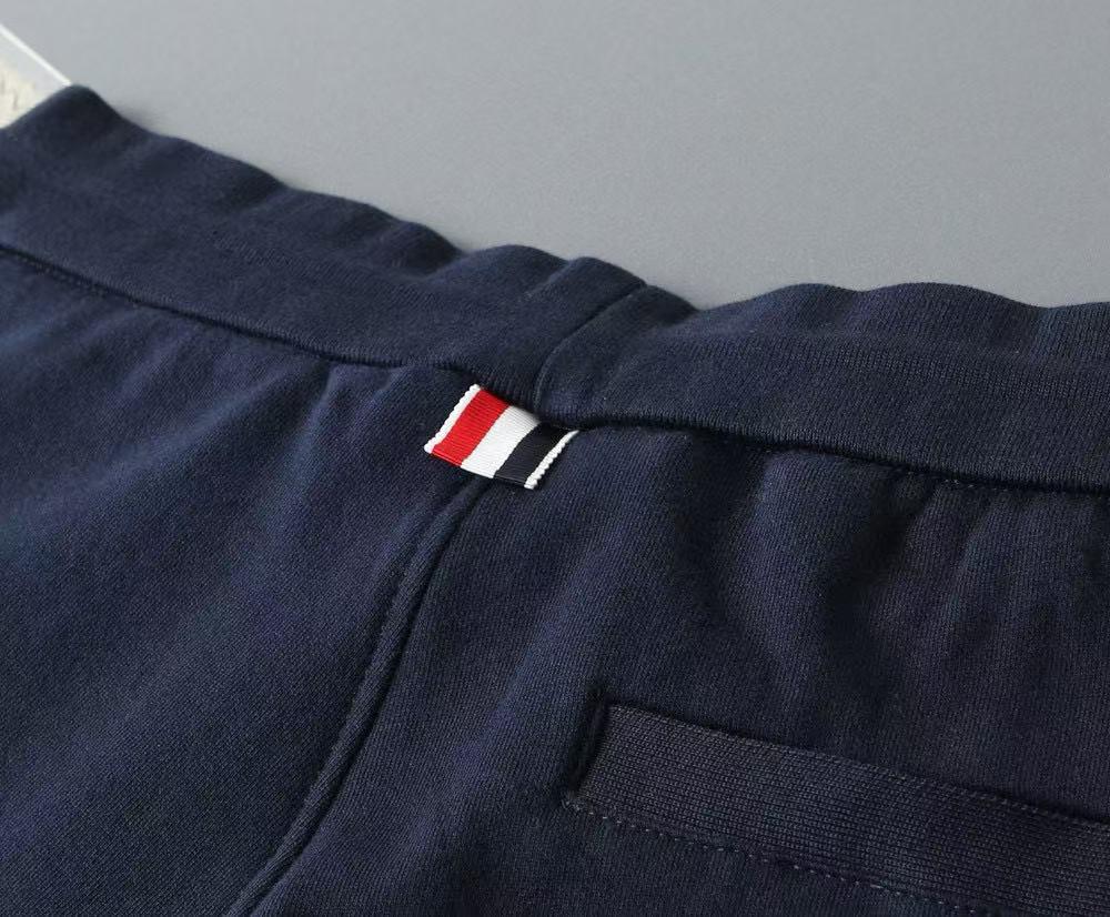 High-Quality Yarn-Dyed Four-Stripe All-Cotton Sweatpants, Unisex Casual Sports Series with Cuffed Long Pants