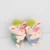 Adorable Animal Keychain Funny Green Hair Plush Animals Angry Pig Doll Pendant Car Backpack Decoration Soft Stuffed Toy Gift