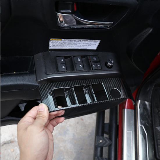 Carbon Fiber Inner Window Switch Panel Cover Trim For Toyota Tacoma 2016-