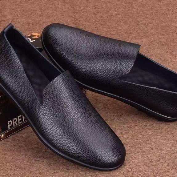 New Men's Breathable Leather Slip-On Loafers – Soft Sole, Casual, Summer Driving Shoes