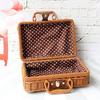 Vintage Rattan Woven Cosmetic & Souvenir Storage Basket Handbag