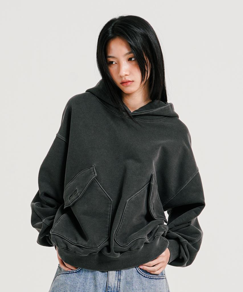 Big Pocket Pigment Hoodie Dark Gray Jjhd9162
