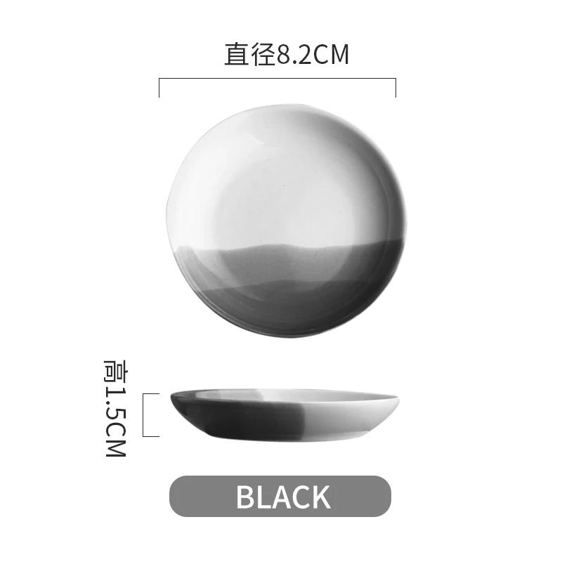 

Европейская керамическая тарелка Соусница Гарнир для десерта Кухонная посуда Посуда для ресторанов Соевое блюдо чёрный