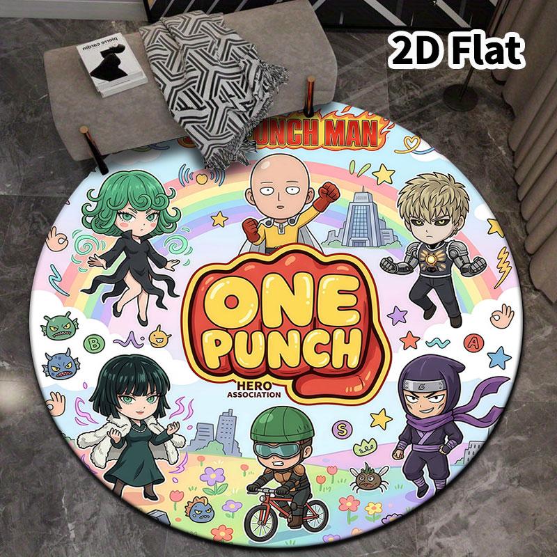 Onepunch Man Round Area Rug Carpet Rug For Living Room Bedroom Sofa Playroom Decor Nonslip Floor Mat