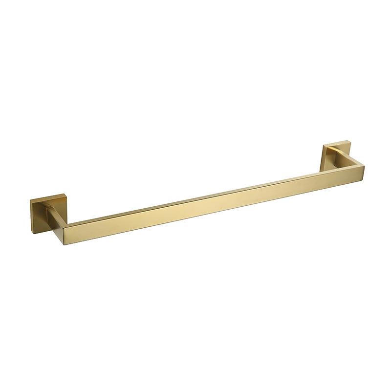 304 Stainless Steel Bathroom Set: Square Rack, Coat Hook, Toilet Paper Holder, and Brush