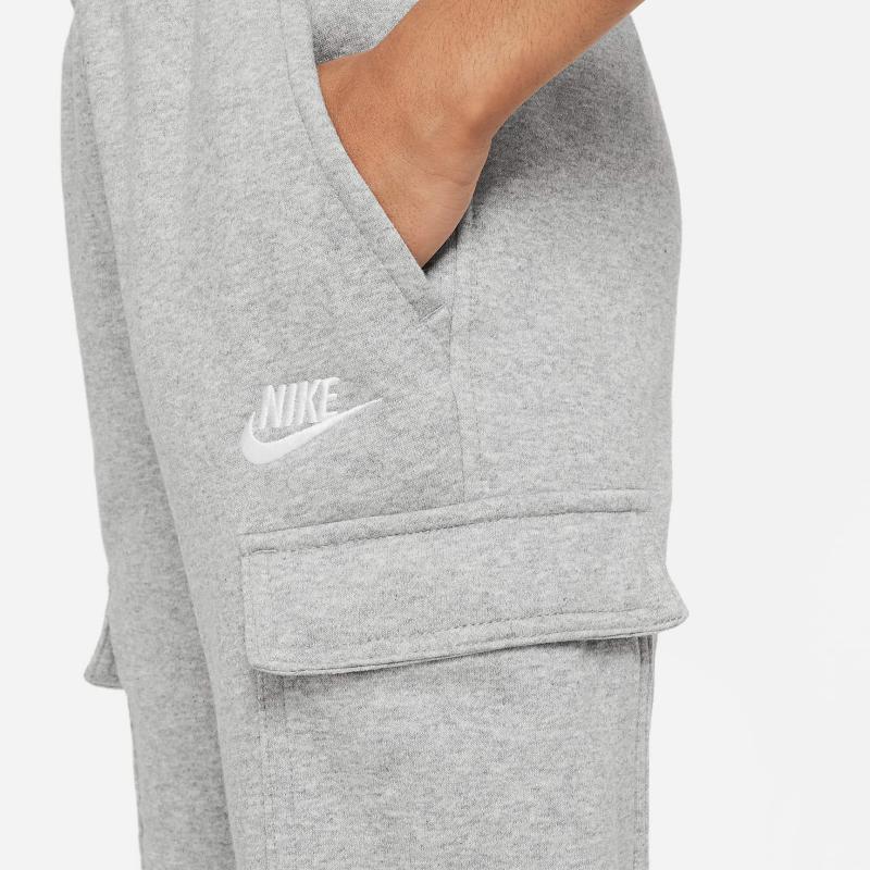 Nike Kids Cargo Pants Loose Drawstring Letter Logo Print Straight Leg Casual Pants Kids pants Gray FD3012-063