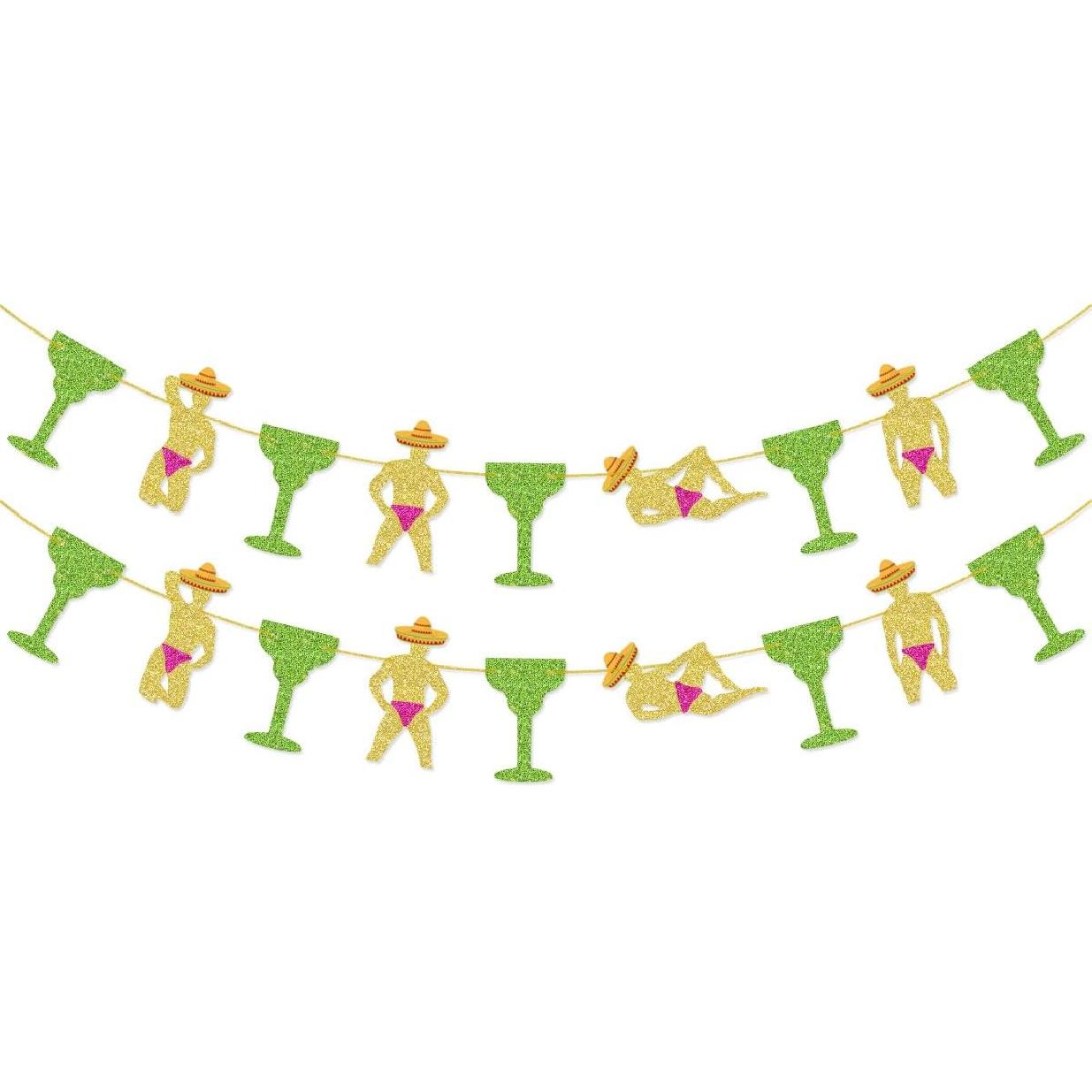 Margarita Bachelorette Party Garland Banner for Margs & Matrimony Fiesta Decorations