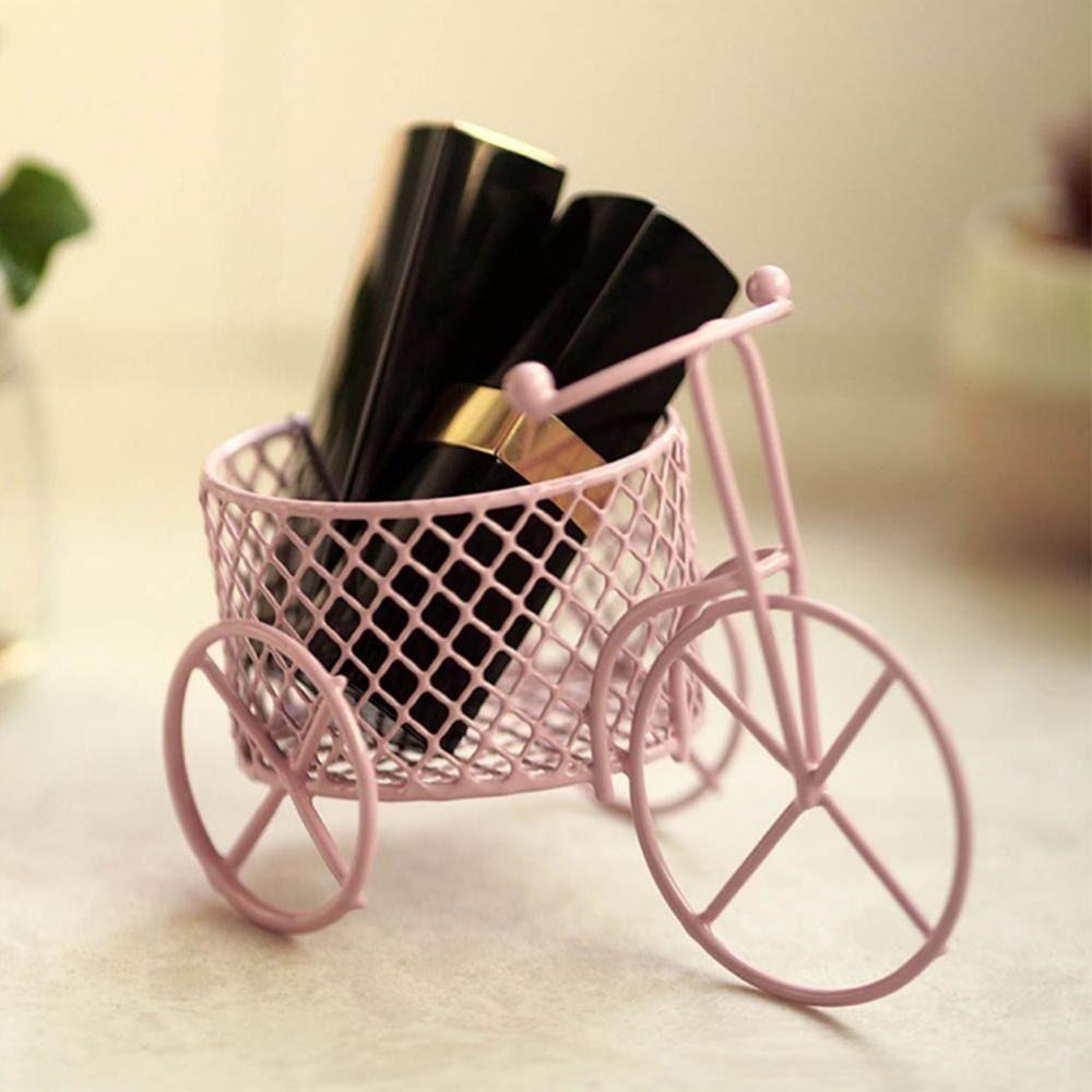 Flowers Tricycle Design Iron Art Bare Car Desktop Ornaments Tricycle Model Jewelry Stand Candy Rack