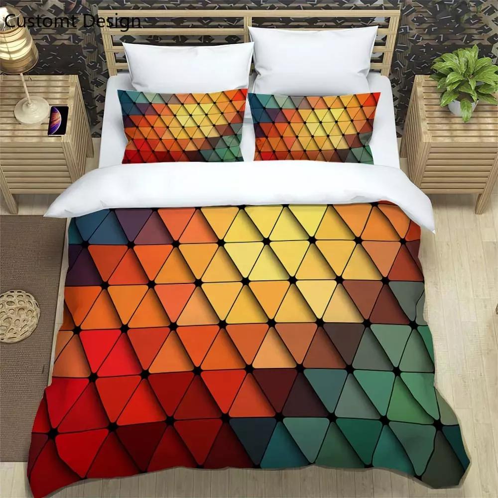 3D moderní abstraktní geometrické minimalistické tištěné povlečení s manželskou postelí velikosti Queen Povlečení na míru Sada povlečení velikosti King Měkké a pohodlné
