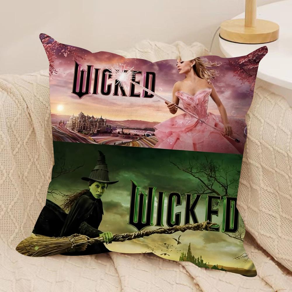 W-Wicked Part One Cushion Cover Silky Short Plush Invisible Zipper Dustproof Sofa Pillow Case For Home Decor