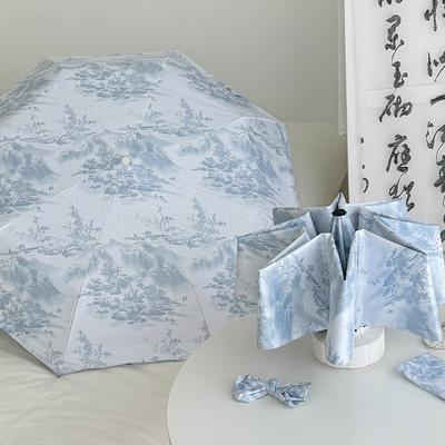 Portable Folding Umbrella All Weather Sunshade Umbrella Anti UV Protection Black Coating Compact Umbrella Lightweight for Outdoor Travel Daily Use