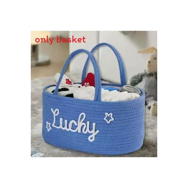 Cotton Rope Woven Storage Basket With Handles For Baby Care And Home Organization