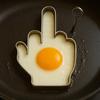1/2Pcs Fried Egg Mold Middle Finger Shape Prank Egg Mold Stainless Steel Non-Stick Egg Shaper Office Prank Egg Maker