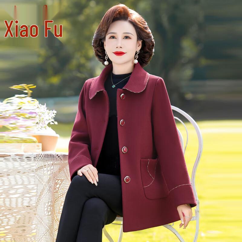 

Women s Mid-Length Wool Blend Coat for Autumn/Winter 4XL