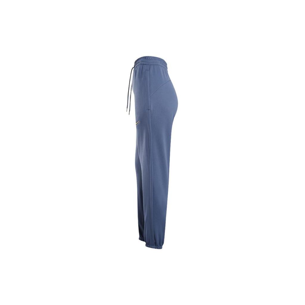 Nike NBA Solid Color Lace-Up Loose Fit Cuffed Knit Sports Pants Women Bottoms Finn-Blue DZ0108-491