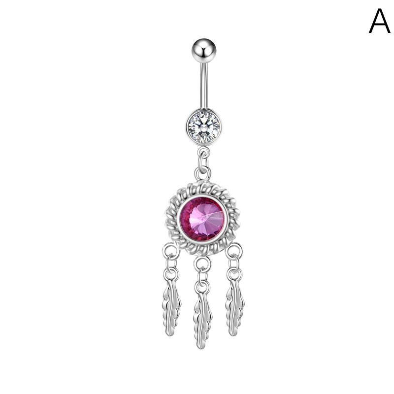 Stainless Steel Clouds Water Drop Navel Ring Zircon Barbell Pendant Belly Button Ring For Women Body Piercing Jewelry