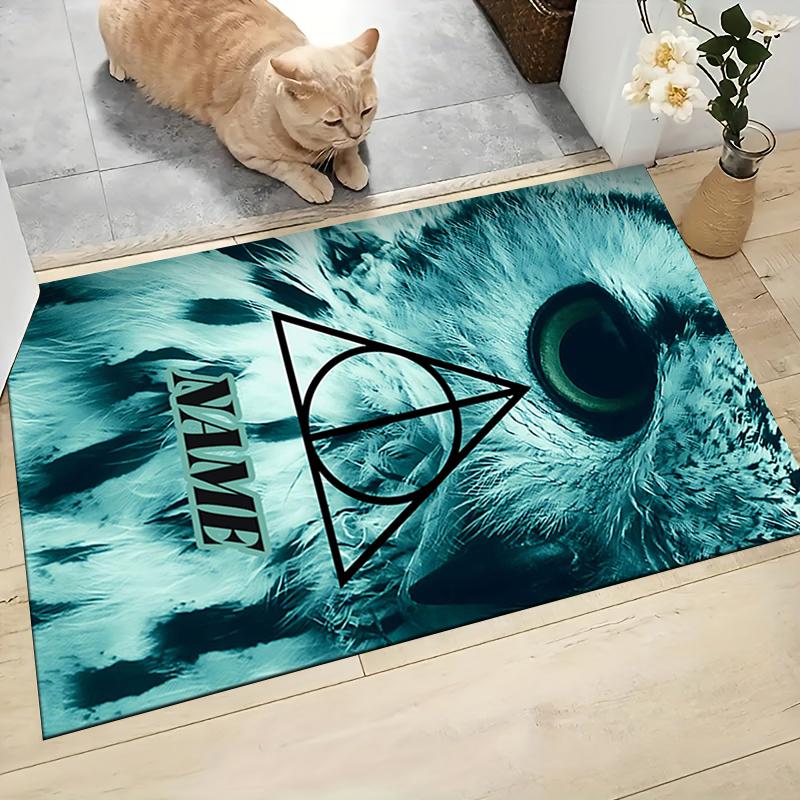 Custom Name "Harry Potter White Owl" Carpet Rug Customizable Soft Washable Anti-Slip Home Living Room Sofa Mats Personalized Rug. 090976