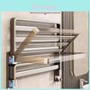 Portasciugamani da Parete Minimalista Moderno in Alluminio Spaziale con Ganci per Organizzazione del Bagno