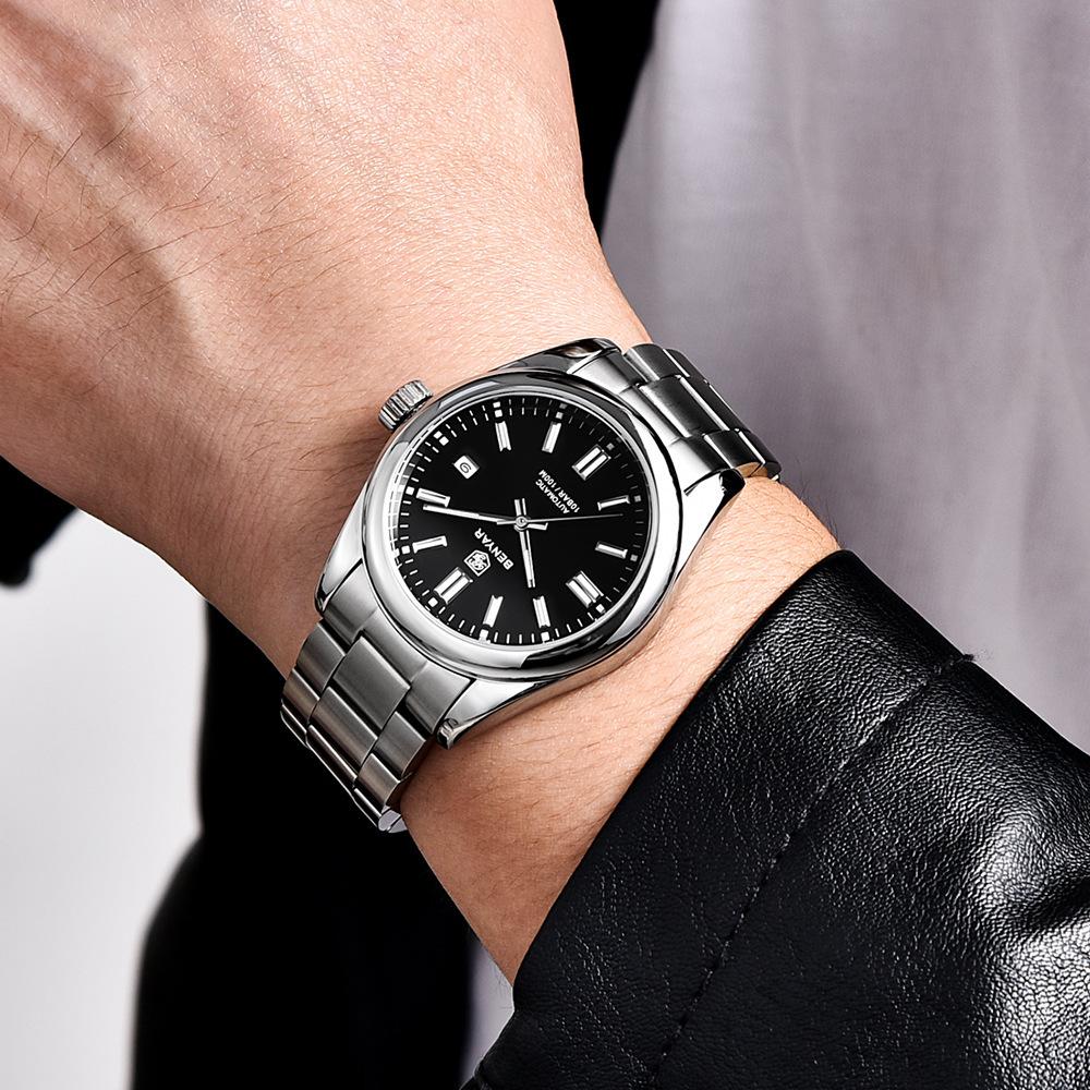 Benyar Watch Men'S Automatic Mechanical Watch Fashion Waterproof Luminous Steel Belt Men'S Watch 5185