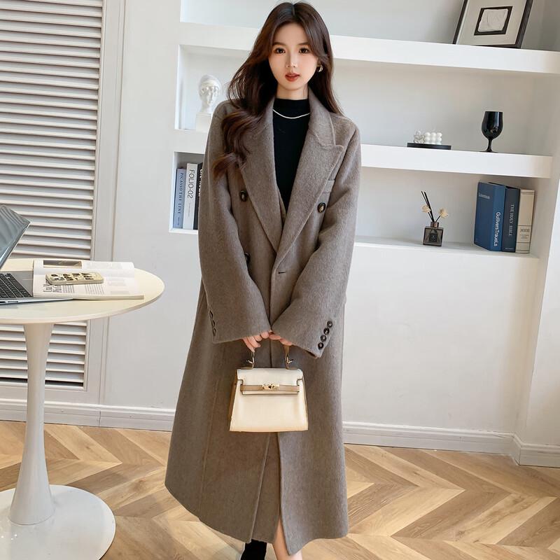 Mocana Retro Maillard Double-Faced Wool Coat