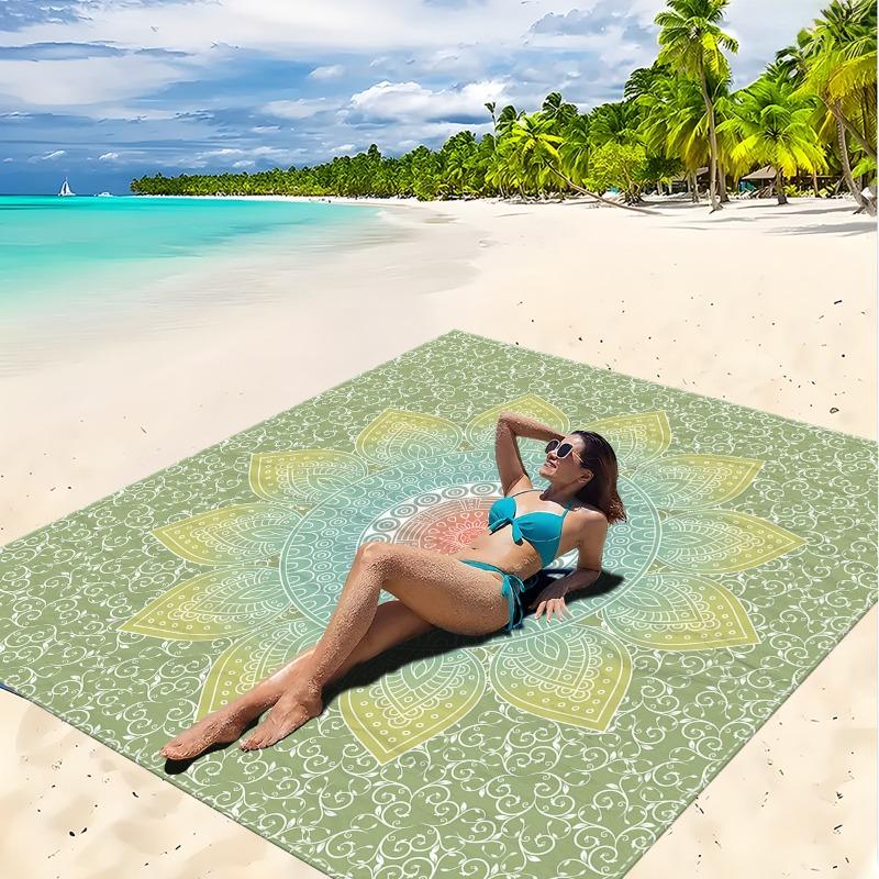 1pc Beach Blanket Waterproof Sandproof Oversized Large Beach Mat Quick Drying&Compact&Lightweight Picnic Mat Vacation Essentials