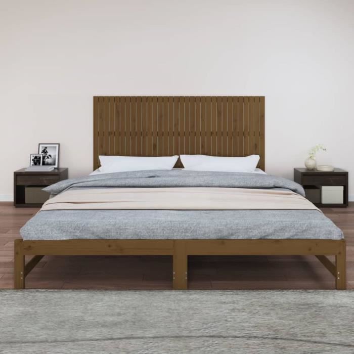 VidaXL Tête de lit murale Marron miel 204x3x90 cm Bois massif de pin 824881