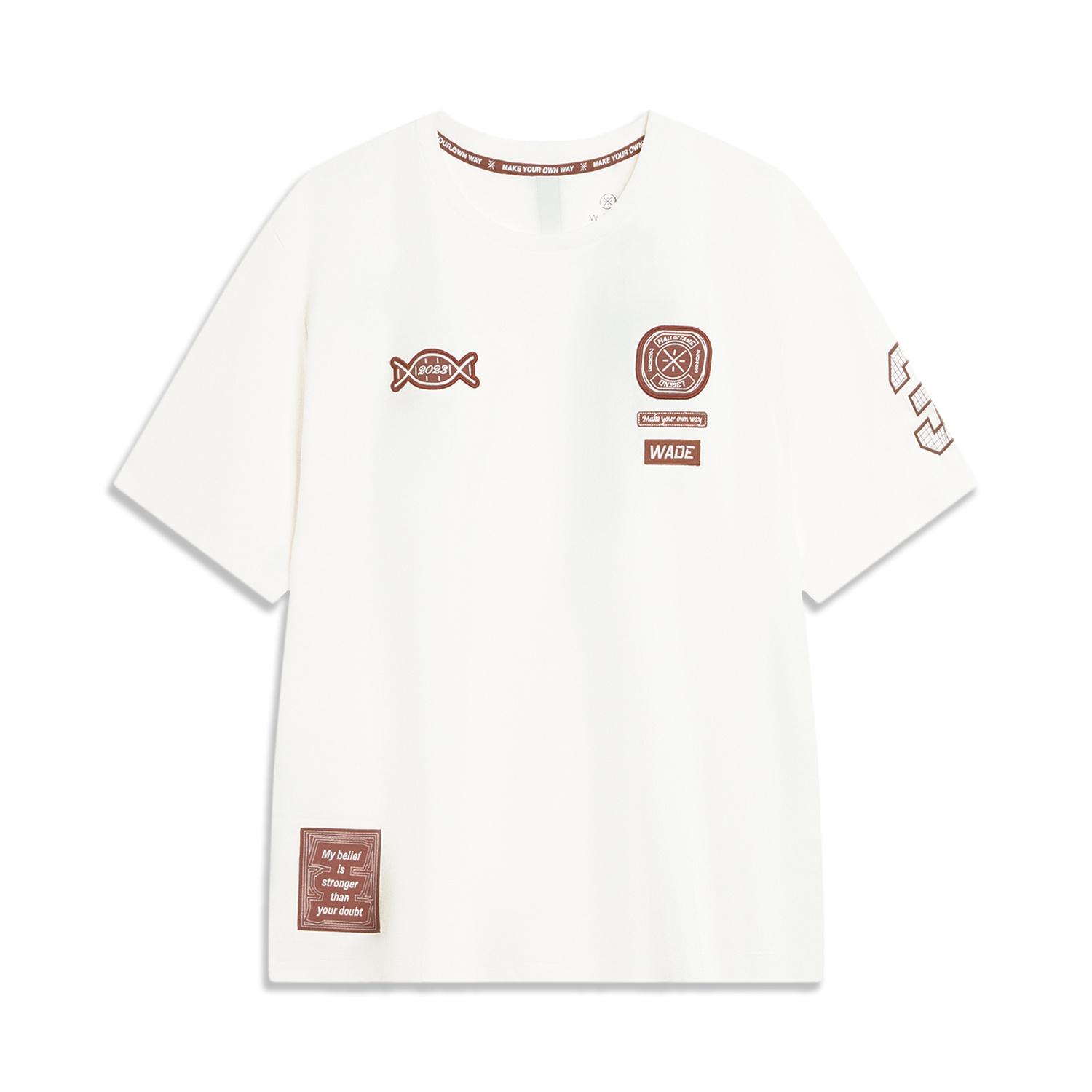 Li-Ning Way of Wade Hall of Fame 2023 T-Shirt 1  White Beige  Men s AHST919-2 L