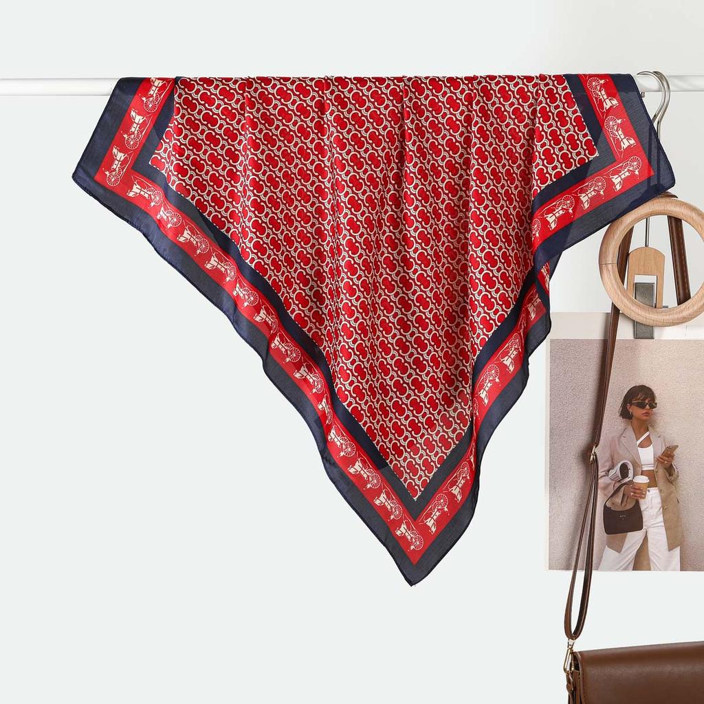 70CM Silk Scarf Wholesale French Versatile Women's Imitation Decorative Small Spring Summer Fashion Simple Shawl