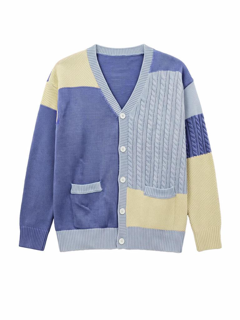 Women's Autumn/Winter Loose Patchwork Knit Cardigan