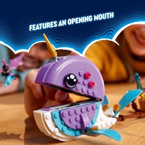 LEGO DREAMZzzz Izzy's Narwhal Hot Air Balloon Deep Sea Animal Toy, Save Bunchu from the Grimspawn, Transforming Whale Figure, Kids Bunny Toy for Boys