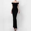 2026 Summer Sexy One-Shoulder Bodycon Dress: Hip-Hugging, Waist-Cinched, Solid Color Long Dress for Women