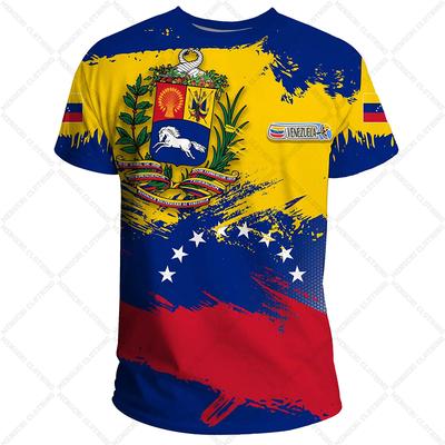 Vlastní název Venezuela Emblém Grafika Sportovní trička Léto Neformální Streetwear Pánská móda Dres Volné Trička nadměrné velikosti
