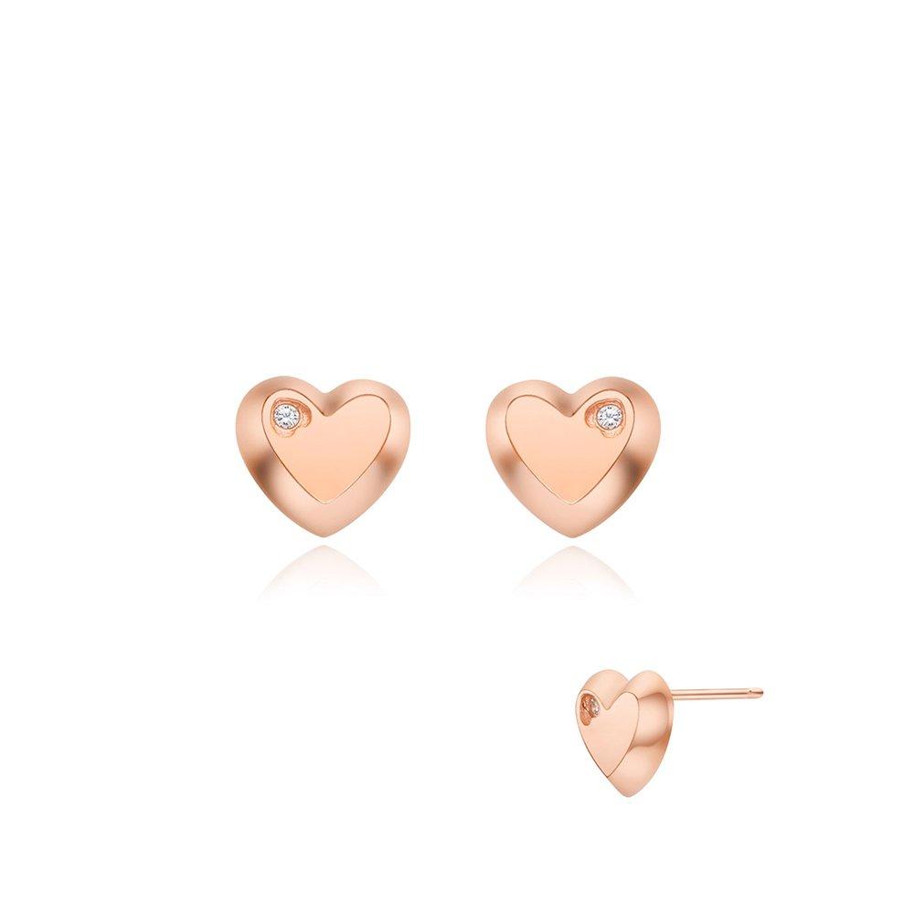 [Stonehenge] Silver Heart Cubic Earrings Sc24C10E