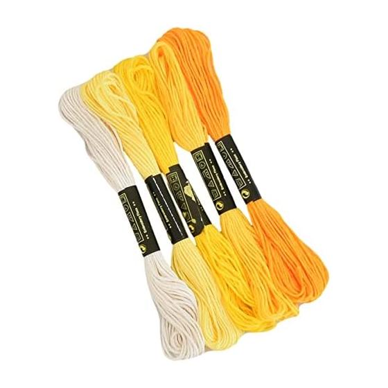 MYmama Embroidery Thread 5 Colors Set Approx. 8m No. 25 (Cream to Yellow 162-3)