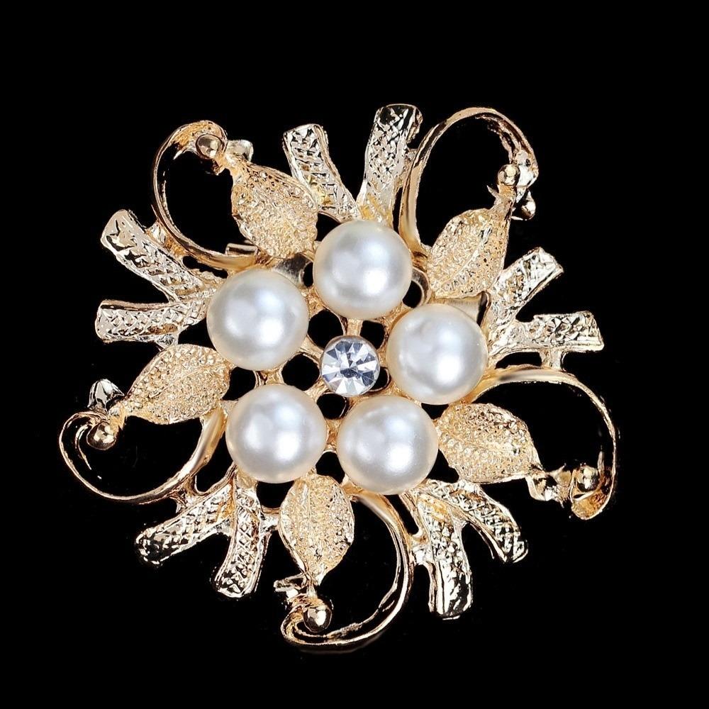 Metal Flower Brooch for Women Versatile Pearl Brooch Jewelry Brooches  Party Clothing Accessories