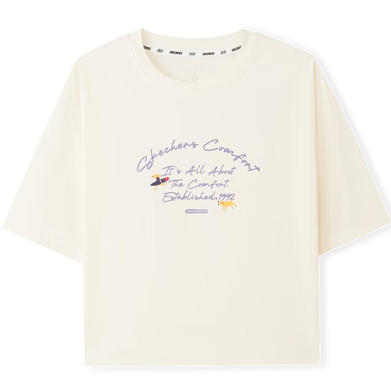 Skechers Women s L226W018 Loose-Fit Knit T-Shirt M