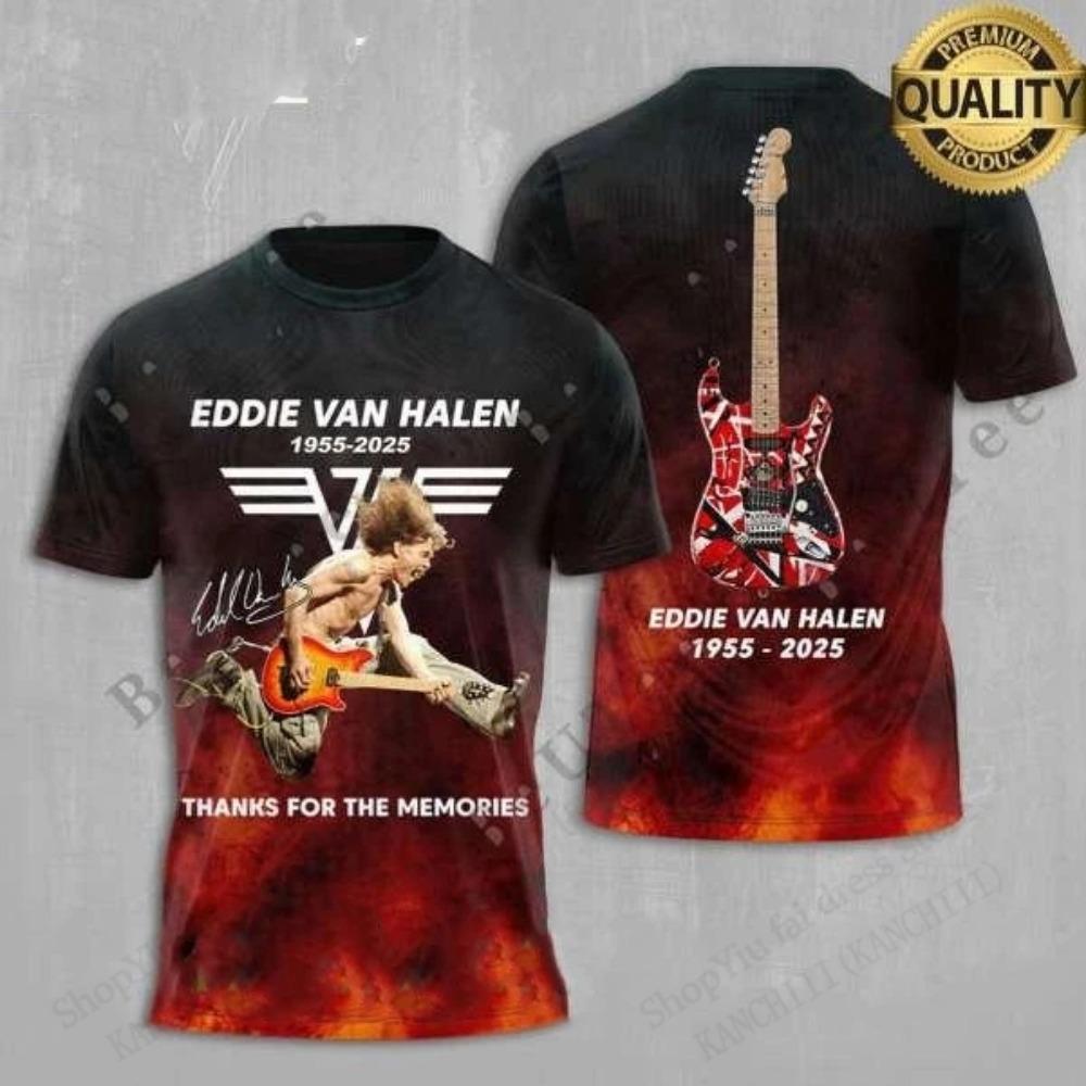 

New Rock Star VAN HALEN Band 3d Print T-shirt Men Women Fashion Casual Short Sleeve Tshirt Kids Hip Hop Tops Tees Mens Clothing XL