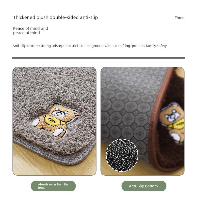 Bathroom Floor Mat, Water-Absorbent Bathroom Foot Mat, Non-Slip Mat, Carpet Mat, Toilet Door Mat, Household Plush Special Mat