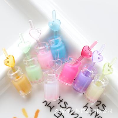 Lichtgevende Parel Melk Thee Rietjes Beker Hanger Sleutelhanger met Ophanggaatje voor DIY.