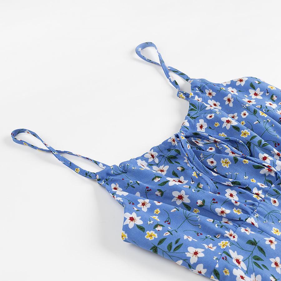 2025 Spring Women's Slimming Slit Printed Dress