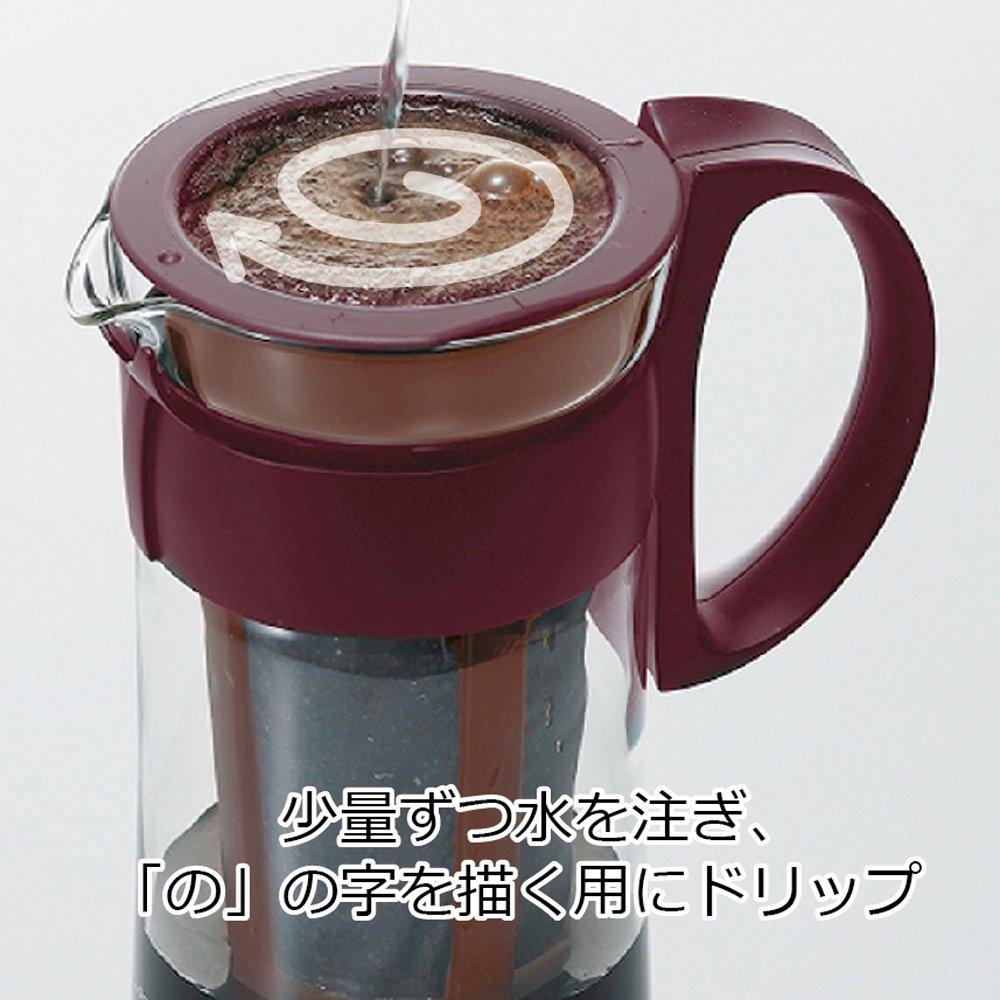 HARIO Cold Brew Coffee Pot, 1000ml, Chocolate Brown, MCPN-14CBR, Removable Strainer, 8 Cups, Made In Japan