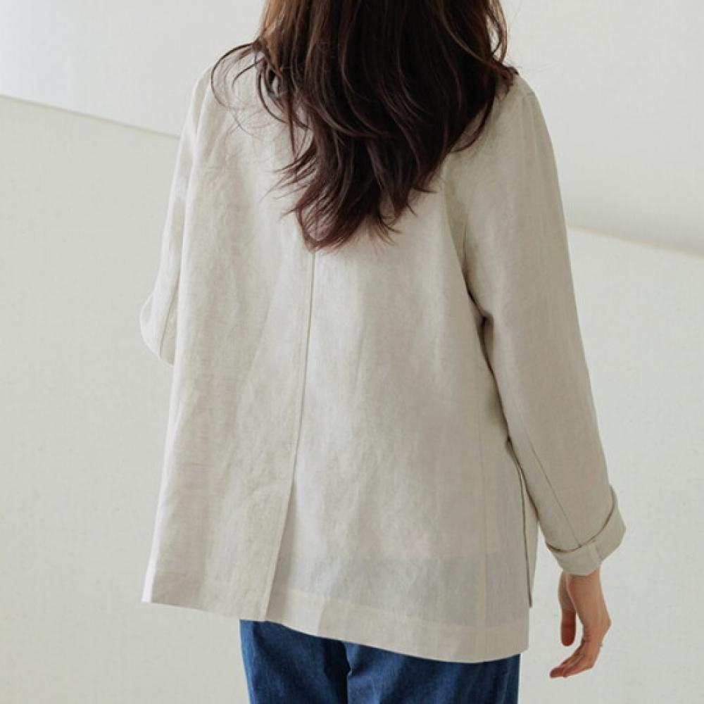 Dedra The Black Linen Jacket Black Oue3016